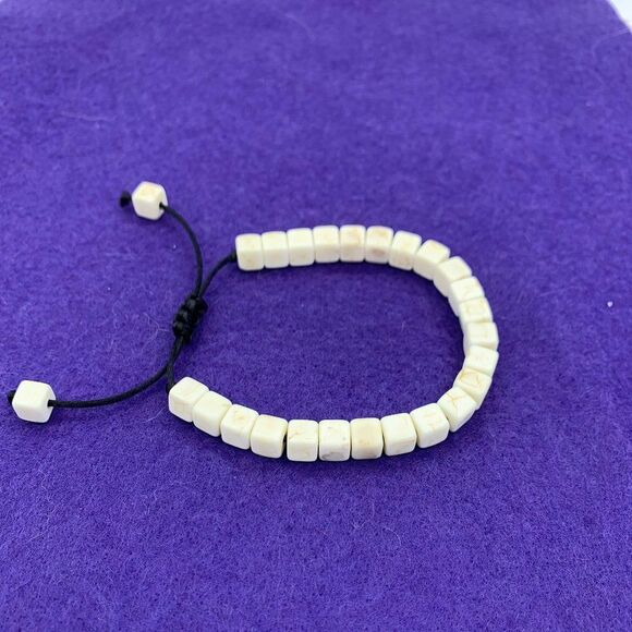 Bracelet, new, no tags, real white turquoise, adjustable size, beach,  boho - Picture 1 of 16